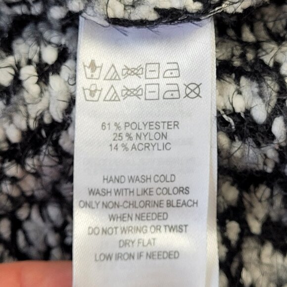Cynthia Rowley Hooded open front Knit cardigan black white color size S - Picture 8 of 11